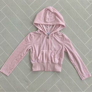 Lola + The Boys Baby Pink Velour Margot Zip Up Hoodie Girl’s Size 10